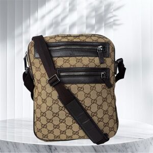 Gucci Canvad Brown Crossbody Bag